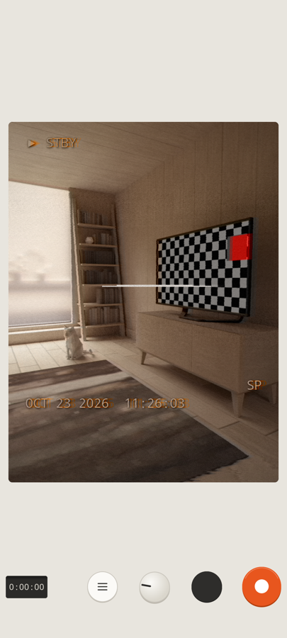ViseoTape screenshot: the live viewfinder in standby